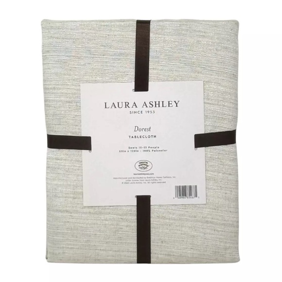 LAURA ASHLEY 60 x 120" Dorest Designer Holiday Oblong Tablecloth Seats 10-12 NEW - Picture 1 of 2